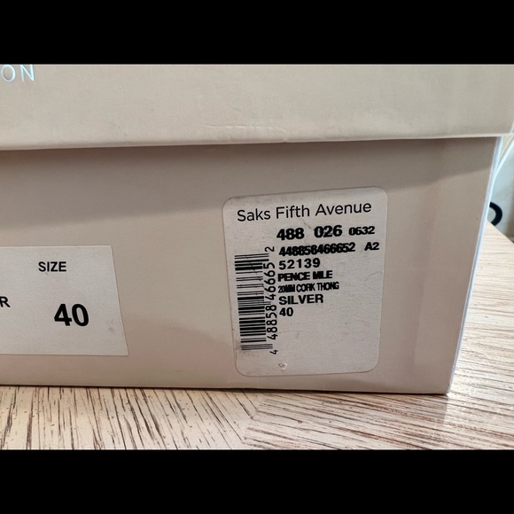 Jimmy Choo Silver Patent Cork Wedge Thong Sandals Flip Flops size 40 - Picture 5 of 6